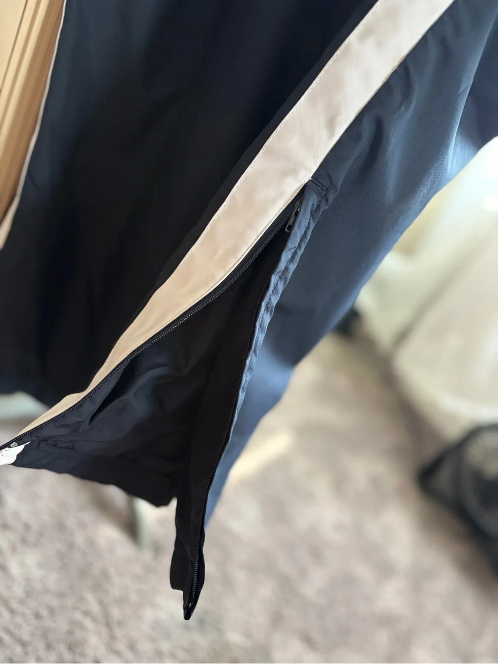 Classic Y2K Mesh Lined Windbreaker Pants with White Side Stripe